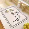 Alfombrilla Drenante de Dibujos Animados Más Vendida para Tazones y Palillos, Absorbente de Agua, No Lavable, Alfombrilla Resistente al Calor, Mantel Resistente al Desgaste, Posavasos Absorbente para Encimera de Cocina al por Mayor