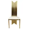 Silla de Comedor Chapada en Oro de Fábrica Acero Inoxidable Hotel Salón de Banquetes de Boda Silla de Comedor Dorada Silla de Boda Moderna Simple de Cuero