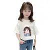 Camisetas de Manga Corta para Niñas Pequeñas y Medianas, Bebés Niñas, Algodón Puro, Cuello Redondo, Corte Holgado, Ropa de Verano para Niñas Pequeñas