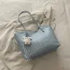 Bolso Tote de Lunares con Lazo para Mujer 2026 Nuevo de Gran Capacidad para Mano y Hombro Versátil para Estudiantes Viajes Escolares