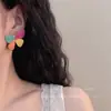Estilo Ins Bohemio de Vacaciones Pendientes Redondos de Paja Hechos a Mano Pendientes para Foto en la Playa de Mujer Anillo de Oreja de Moda