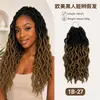 Pelucas Transfronterizas Cabello de Ganchillo Trenzas Rasta Afroamericanas y Europeas 18 pulgadas Goess Faux Locs Trenzas Rizadas