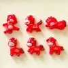 Accesorios de Resina DIY de Dibujos Animados Adornos de Caballo de la Suerte de Año Nuevo Pinzas para el Cabello de Crema Accesorios para Funda de Teléfono Llavero