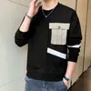 Suéter para Hombre 2024 Otoño e Invierno Nuevo Moda Atractivo Suéter de Cuello Redondo Chaqueta Top para Hombre Camisa Base Holgada