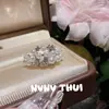 Joyas Flores Princesa Flor Sonriente Anillo de Piedra Preciosa Chica Rica Algodón de Azúcar Gipsófila Anillo de Perlas