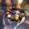 Pulsera Original de Madera con Múltiples Cuentas, Cuentas de Ébano, Madera Nanmu de Seda Dorada, Pulsera para Hombres y Mujeres, Estilo de Pareja