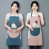 Estilo Fino Lavable 2023 Nuevo Delantal de Cocina Doméstico para Hombres y Mujeres Impermeable y a Prueba de Aceite Delantal de Cintura Rosa Media Cuerpo