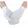 Guantes Blancos de Poliéster con Hebilla de Tres Correas para Etiqueta, Actuación, Seguridad, Conductores, Manualidades, Trabajo y Protección Laboral