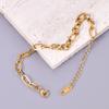 Pulsera S23 al por mayor con diseño de cadena gruesa hueca, acero de titanio chapado en oro de 18K, sencilla de acero inoxidable para mujer