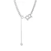 Collar Súper Brillante de Acero de Titanio, Estilo Hip-Hop Moderno Personalizado para Hombres y Mujeres, No se Desvanece, Joyería Versátil con Colgante de Letra, Cadena para Clavícula