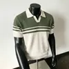 Polo de punto para hombre, una pieza lujosa y sofisticada para el estilo business casual, con un diseño calado, tejido transpirable y estilo de manga corta con cuello.