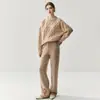 Calça de Cashmere para Bebê com Cordão Emagrecedor Espesso para Mulheres, Calça Macia e Aconchegante para Outono e Inverno, Nova Calça Reta de Malha de Cintura Alta