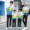 Traje deportivo de pantalón corto de manga corta de verano camiseta con solapa para hombre y mujer casual ropa deportiva para padres e hijos ropa de grupo ropa de dragón chaqueta