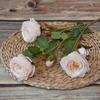 6 cabeças rosa feliz flor artificial rosa redonda material de flor de casamento de alta qualidade rosa chá flor arte decoração para casa flor artificial