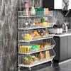 Estante de Almacenamiento de Cocina Multicapa de Acero Inoxidable Estante de Almacenamiento para Cocina y Baño Cesta para Verduras Estante Multicapa Carrito Pequeño para el Hogar