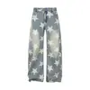 Marca de Tendencia Americana Sentido del Diseño Estampado de Estrellas de Moda Pantalones Anchos Casuales para Hombre y Mujer Pantalones Largos Holgados Jeans Nuevos