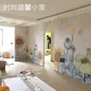 Mural de girasol pintado a mano cálido y elegante 3D papel tapiz pastoral de estilo americano country tela para pared de fondo de TV y sofá de sala de estar