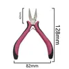 Alicate Popular Transfronteiriço de Aço Carbono Preto com Cabo Preto e Vermelho para Extensão de Cabelo com 3 Furos, Alicate de Joalheria Preto e Vermelho com 3 Furos, Alicate de Bico Fino Feito à Mão