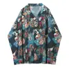 Camisa de Botella de Vino Estilo París Francés para Hombre Camisa de Diseñador de Nicho Estilo Hong Kong Retro Delgada Floral Chaqueta de Manga Larga