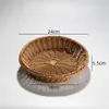 Cesta de Armazenamento Pequena de Rattan Sintético para Frutas Cesta de Armazenamento Trançada Cesta de Lanches para Restaurante Cesta para Batatas Fritas Cesta de Armazenamento para Mesa Venda por Atacado