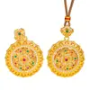 Tienda de Oro Puzuo Mismo Estilo Arena Dorada Accesorios DIY con Diamantes y Filigrana Giratoria Ruyi Ocho Tesoros Brújula Collar Cadena para Suéter