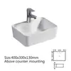 Lavabo de Cerámica Artística Colorido para Niños con Diseño Cuadrado y Agujero para Grifo, Lavabo de Encimera, Meijia Baño 207