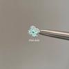 Aretes de Acero Planos Rosa Proteína Diaria Trébol de Cuatro Hojas Súper Brillantes Incrustados con Diamantes para Mujer, que No Necesitan Quitarse para Dormir