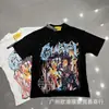GUAPI Camiseta de Manga Curta Tendência Verão Estampa Direta em Tinta Branca Logo Cyber Estampa de Aranha Strass para Homens e Mulheres