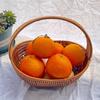 Cesta de Frutas Tejida de Mimbre Sintético Cesta de Verduras Cesta de Recolección Pastoral Reforzada Cesta de Flores Cesta Tejida de Plástico Cesta de Atrezo Cesta de Compras Portátil