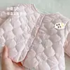 Chaqueta Acolchada de Algodón con Lazo para Niñas, Bolsillos Pequeños Izquierdo y Derecho, Abrigo Acolchado Grueso Estilo Coreano de Invierno para Bebés, Ropa Acolchada de Algodón para Niños, Moderna