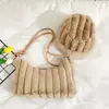 Bolsa de pelúcia nova para o outono/inverno de 2026, chapéu peludo da moda, bolsa transversal, bolsa simples estilo coreano para mulheres