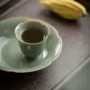 Juego de Té Completo de Celadón del Horno Yue de las Dinastías Tang y Song, Juego en Caja de Regalo, Juego de Té Kung Fu para Uso Doméstico, Juego de Té de Regalo con Tapa de Flor