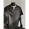 Camiseta Simple de Verano 2026 Estilo Perezoso Retro Cuello Henley Manga Corta Nueva Holgada Falso Dos Piezas Polo para Hombre