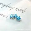 Pendientes Colección Grande Aleación de Titanio F136 Azul Océano Pendientes Labret de Titanio G23 con Rosca Interna Joyería para Piercing Adorno para la Cabeza