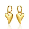 Pendientes de Acero de Titanio Chapados en Oro al Vacío Simples y de Moda Pendientes de Amor Diseño de Nicho Transfronterizo Pendientes para Mujer con Forma de Gota de Agua Corazón