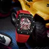 Nuevo Guerrero Negro Comercio Exterior Transfronterizo Luminoso Impermeable Hueco Reloj de Cuarzo Forma de Barril Reloj para Hombre Reloj de Marca