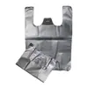 Saco de plástico HDPE cinza espesso tipo colete, sacola de compras, saco para embalagem de delivery, saco prático, saco tipo colete de mão atacado