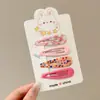 Nuevo Pasador de Pelo con Forma de Gota de Agua y Estampado de Frutas para Niños, Pinza BB de Cuadros para Flequillos Rotos de Niñas, Lindo Pasador Lateral para Flequillo de Bebé
