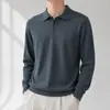 Suéter de punto para hombre con cuello alto, de otoño e invierno, manga larga, color liso simple, estilo old money, ropa casual de negocios para hombre