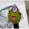 Bolsa Transversal Nova de Verão Bordada Fofa de Um Ombro Estilo Ins Bolsa de Compras Ecológica Bolsa de Ombro Divertida Estilo Menina para Celular