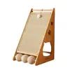 Placa de Arranhar Gato de Madeira, Forma Triangular Vertical de Sisal, Não Solta Fiapos, Placa de Arranhar Gato Resistente ao Desgaste, Removível com Bola, Cama de Gato, Placa de Arranhar Gato