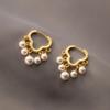 Pendientes Nalan S925 de plata con perla sintética y hebilla de nube, estilo étnico, con personalidad dulce, M02307