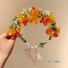 Didy No Tiene Miedo del Mismo Pasador Verde de Phalaenopsis Flor Lateral Flor Artificial Tocado Accesorios para el Cabello de Viaje a la Costa