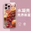 Funda de Teléfono de Hielo de Toronja Fresca de Verano con Bayas para iPhone 14 Diseño Único que No Choca Apple 17 Cubierta Protectora de Resina