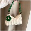 Bolsa Cilíndrica Satchel Flor de Bolha para Mulheres 2024 Nova Textura Menina Japonesa e Coreana Ombro Único Mão Bolsa de Almoço Sacola de Compras