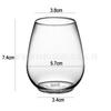 Copa de Vino Tinto de Plástico sin Pie Forma de Huevo Copa de Vino de Plástico PET 8oz 12oz 16oz 20oz Copa de Huevo Imprimible