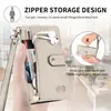 Adecuado para Funda de Teléfono iPhone 18 Pro Max, Cobertura Total Patrón de Lichi, Ranura para Tarjeta con Cremallera 16 Pro, Funda Protectora Apple 17