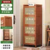 Gabinete para Zapatos de Entrada de Bambú para el Hogar Zapatero Simple de Múltiples Niveles Ahorrador de Espacio Gabinete de Almacenamiento para Pasillo Exterior de Casa de Alquiler