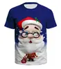 Camiseta de hombre de moda transfronteriza con estampado 3D de patrón navideño, tendencia de moda, manga corta de verano, suministro directo de fábrica