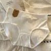 [7A Antibacteriano] Ropa Interior de Algodón para Bebé Color Sólido Texturizado Clase A para Niñas, Algodón Puro, Todo Blanco, Entrepierna Extendida, Calzones sin Costuras